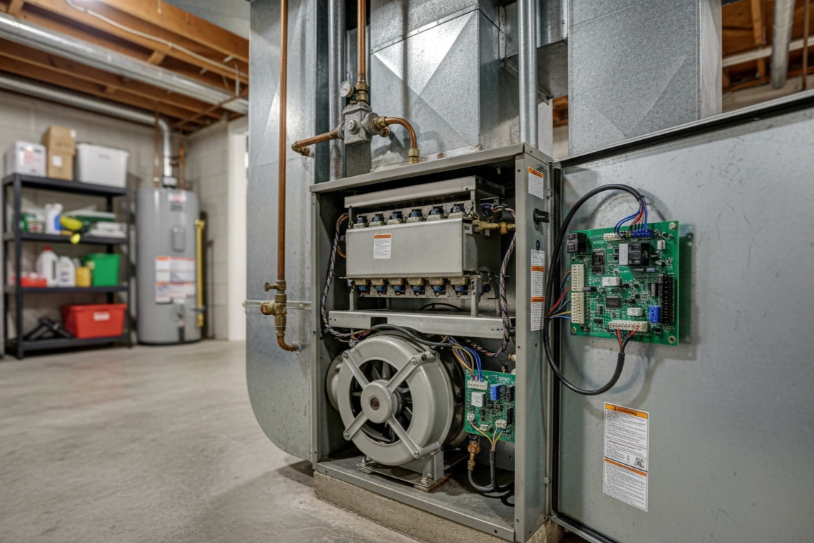 A new high-efficiency furnace installed in Bethany, OK