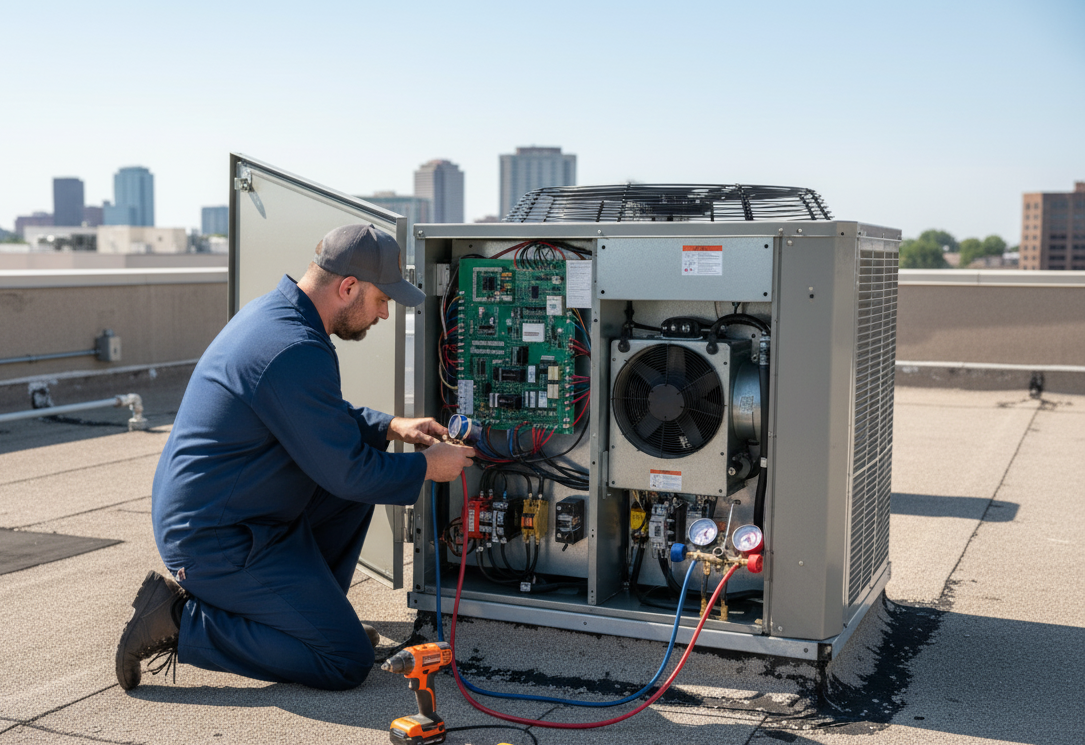 Automated Tech Solutions specialist supporting Commercial HVAC Services in OKC hero image